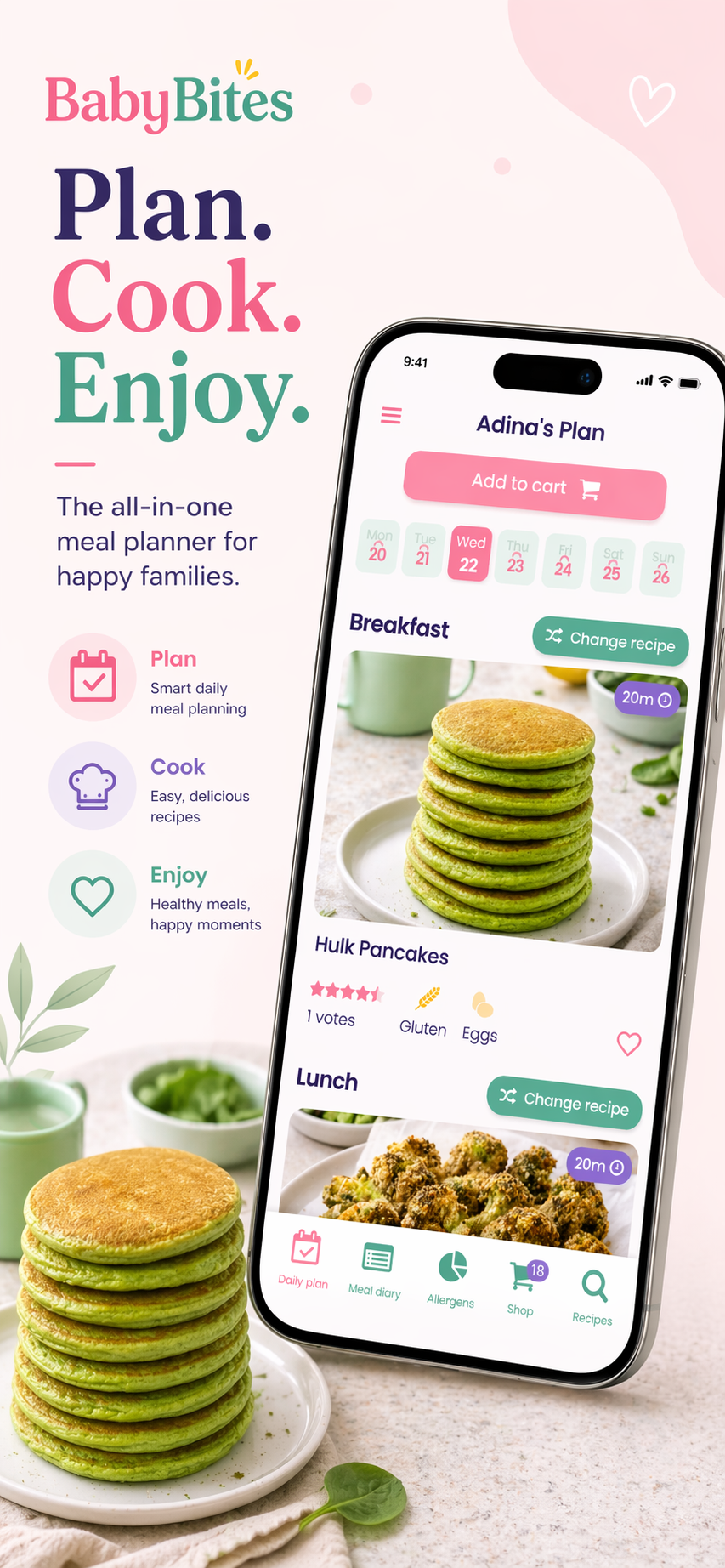Daily plan app screen
